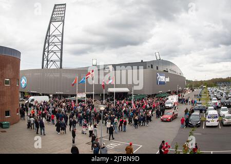Silkeborg, Denmark. 06th, May 2022. The exterior of the Jysk Park stadium seen before the 3F Superliga match between Silkeborg IF and Randers FC in Silkeborg. (Photo credit: Gonzales Photo - Morten Kjaer). Stock Photo