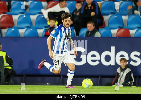 David Silva of Real Sociedad during the Spanish championship La Liga football match between Levante UD and Real Sociedad on May 6, 2022 at the Ciutat de Valencia Stadium in Valencia, Spain - Photo: Ivan Terron/DPPI/LiveMedia Stock Photo