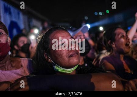 May 6, 2022, Singapore, Singapore, Singapore: Supporters of presidential candidate Senator MANNY PACQUIAO gather during a campaign rally in Cebu City, Philippines, May 6, 2022. (Credit Image: © Maverick Asio/ZUMA Press Wire) Stock Photo