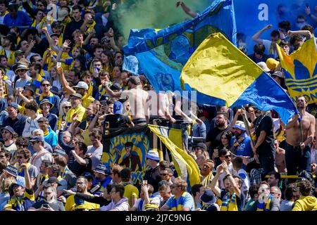 BRUSSELS, BELGIUM - MAY 8: fans of Club Brugge during the Jupiler