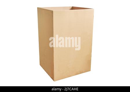 brown hard paper box arranging on white background Stock Photo