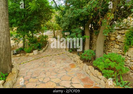 View of the Garden Tomb compound, considered by some Protestants to be the site of the burial of Jesus. Jerusalem, Israel Stock Photo