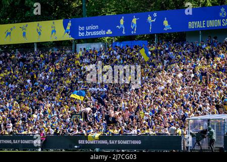 BRUSSELS, BELGIUM - MAY 8: fans of Club Brugge during the Jupiler