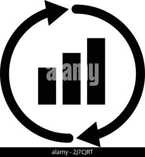Bar graph silhouette icon. Editable vector Stock Vector Image & Art - Alamy