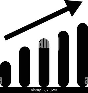 Improved grade. Increasing bar graph icon. Editable vector. Stock Vector