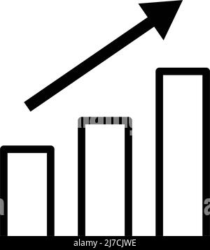 Increasing bar chart icon. Editable vector. Stock Vector