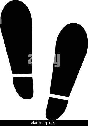 Footprints silhouette icon. Both feet. Editable vector. Stock Vector