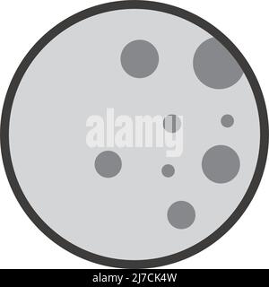 An icon of the moon with craters. Editable vector. Stock Vector
