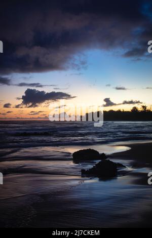 Sunrise at Anohala Bay on the east coast of Kauai, Hawaii. Stock Photo