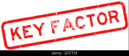 Grunge red key factor word square rubber seal stamp on white background Stock Vector
