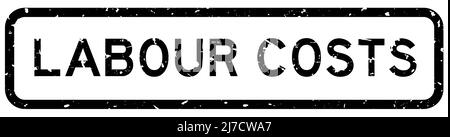 Grunge black labour costs word square rubber seal stamp on white background Stock Vector