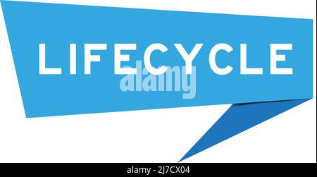 Blue color speech banner with word lifecycle on white background Stock Vector