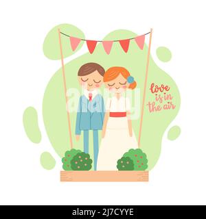 Wedding figure on cake couple vector illustration Stock Vector