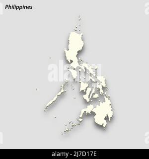 3d isometric Map of Philippines with national flag. Vector Illustration ...