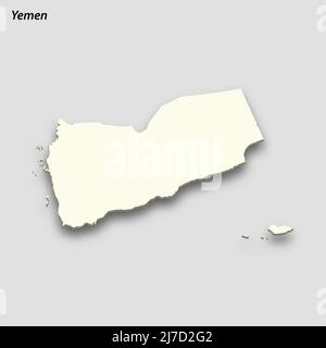 3d isometric Map of Yemen with national flag. Vector Illustration Stock ...