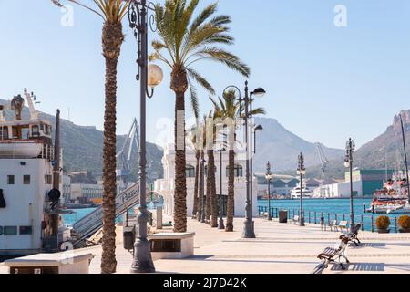 CARTAGENA, SPAIN - 22 FEBRUARY 2019 Club de Regatas was the seat of the Real Club de Regatas de Cartagena, since 1988 it has been on the list of cultu Stock Photo