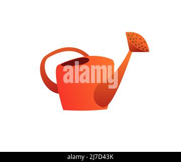 Watering can for watering. Agricultural rural garden tool. Isolated on white background. Vector. Stock Vector
