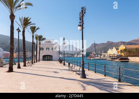 CARTAGENA, SPAIN - 22 FEBRUARY 2019 Club de Regatas was the seat of the Real Club de Regatas de Cartagena, since 1988 it has been on the list of cultu Stock Photo