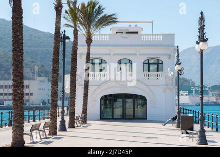 CARTAGENA, SPAIN - 22 FEBRUARY 2019 Club de Regatas was the seat of the Real Club de Regatas de Cartagena, since 1988 it has been on the list of cultu Stock Photo