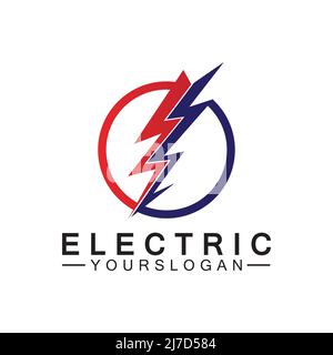 lightning thunder bolt electricity logo design template Stock Vector