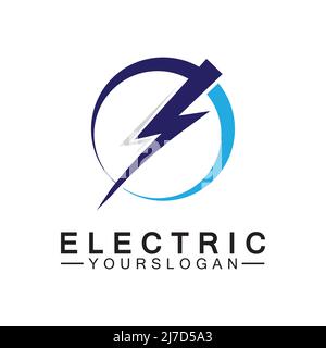 lightning thunder bolt electricity logo design template Stock Vector
