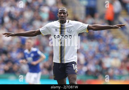 Leicester, England, 8th May 2022.   Abdoulaye Doucoure of Everton during the Premier League match at the King Power Stadium, Leicester. Picture credit should read: Darren Staples / Sportimage Stock Photo