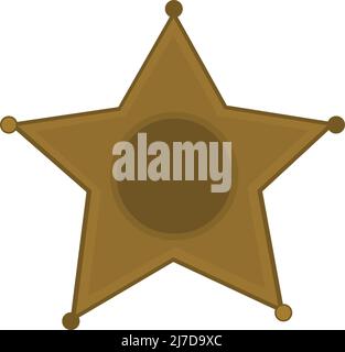 Vector illustration of a classic sheriff badge star Stock Vector