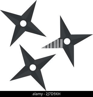 Vector illustration of a shuriken or ninja stars Stock Vector