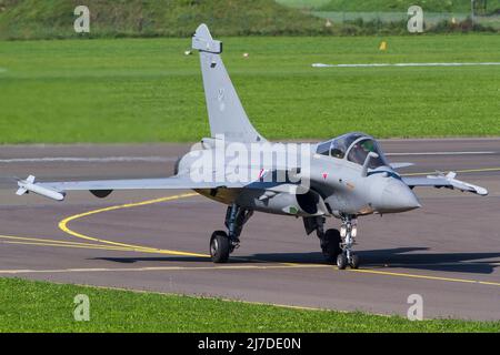 French Air Force Dassault Rafale fighter jet on the ground at airbase Zeltweg in Austria Stock Photo