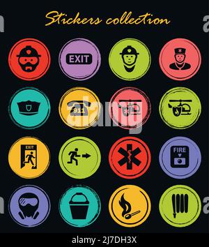 Emergency icon set for web sites and user interface Stock Vector