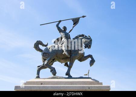 Equestrian statue of Rodrigo Díaz de Vivar (1043 – 1099), known as El Cid Campeador or El Cid in Seville Sevilla Spain