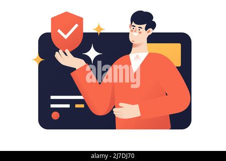 Credit card protection, secure payment vector illustration Stock Vector