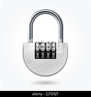 Premium Vector  Cartoon silver padlock. lock and unlock.