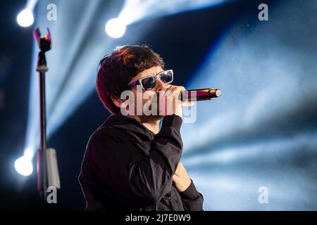 Mantua, Italy. 08 May, 2022. Picture shows Gazzelle Italian singer during the performs at Grana Padano Arena Credit: Roberto Tommasini/Alamy Live News Stock Photo