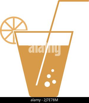 Summer drink icon logo design illustration template vector Stock Vector