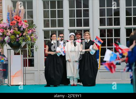 Turin, Italy. 08/05/2022, Turin, Italy. 08/05/2022, Konstrakta (In corpore sano) Serbia during the Turquoise carpet opening ceremony of the Eurovision 2022 on 08 of May 2022, at Reggia di Venaria Reale, Turin, Italy. Photo Nderim Kaceli Stock Photo