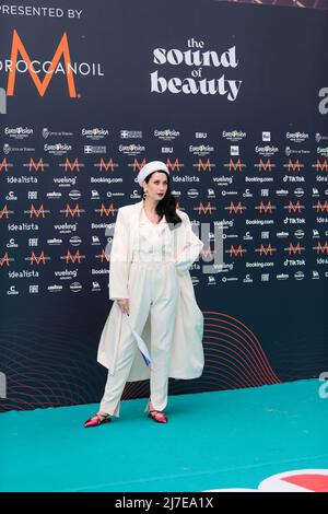 Turin, Italy, 08/05/2022, Konstrakta (In corpore sano) Serbia during the Turquoise carpet opening ceremony of the Eurovision 2022 on 08 of May 2022, at Reggia di Venaria Reale, Turin, Italy. Photo Nderim Kaceli Stock Photo