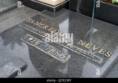 The granite tomb of Tancredo Neves, a deceased elected brazilian president that died before assume his position in office. Stock Photo