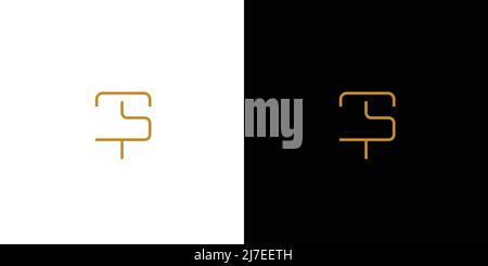 Modern and simple TS letter initials logo design Stock Vector
