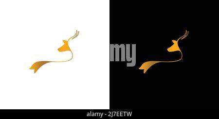 Modern and luxury deer logo design Stock Vector