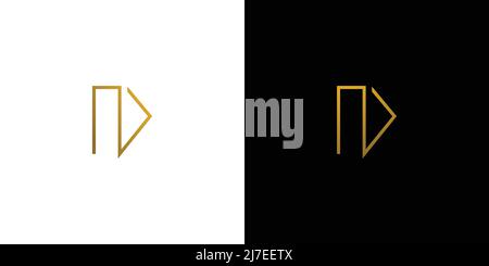 Modern and luxury ND letter initials logo design Stock Vector