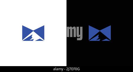 Modern and unique letter M initial mountain logo design Stock Vector