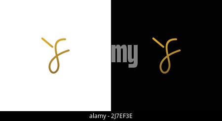 modern and unique handwritten letter YS initials logo design Stock Vector