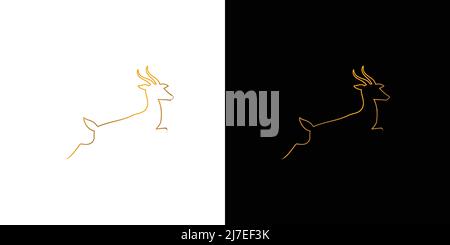 Simple and luxury deer logo design Stock Vector