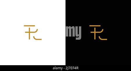 Modern and unique TR letter initials logo design Stock Vector