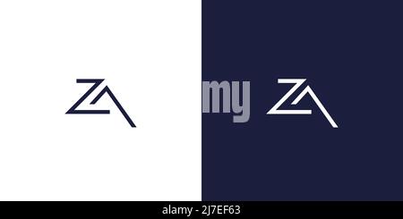 Simple and modern letter ZA initials logo design 1 Stock Vector