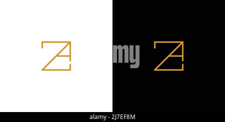 Simple and modern letter ZA initials logo design Stock Vector