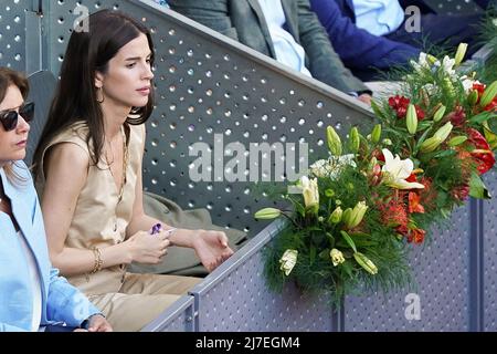 Madrid, Spain - 8 May 2022, Sandra Gago during the match between Carlos Alcaraz against Alexander Zverev at the Mutua Madrid Open 2022 at La Caja Magica in Madrid. Stock Photo