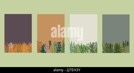 Leaf Foliage Stem Plant Pattern Background Stock Vector