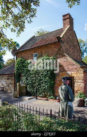 Captain Cook’s family home in Fitzroy Gardens, Melbourne, Victoria, Australia, Saturday, April 16, 2022.Photo: David Rowland / One-Image.com Stock Photo